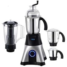 BOSS Cyclone 4-Jar Perfect Mixer Grinder Kitchen Grinding Genius 750 Watt Powerful Motor, 3 Variable Speed with Incher, 110V, Si