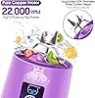 Licuadora portátil, licuadora de jugo personal MIAOKE, taza de exprimidor recargable USB con seis cuchillas en 3D, licuadora de 