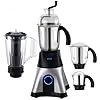 Amoladora mezcladora BOSS Cyclone de 4 jarras, potente motor de 750 vatios, 3 velocidades, plateada