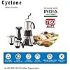 Amoladora mezcladora BOSS Cyclone de 4 jarras, potente motor de 750 vatios, 3 velocidades, plateada