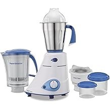 Preethi Blue Leaf Platinum 550 vatios 3 Jar Indian Mixer Grinder 110 voltios