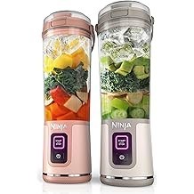 Batidora portátil Ninja BC155PS Blast de dos paquetes, inalámbrica, 18 oz. Recipiente, licuadora personal para batidos y batidos