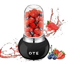 OTE Retro Italian Style Blender, 450ml, Black, Manual, Portable