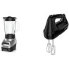 Licuadora multifunción PowerCrush BLACK + DECKER con frasco de vidrio de 6 tazas, configuración de 4 velocidades, mezclador de m