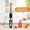 Licuadora de inmersión inalámbrica: licuadora de manos inalámbrica USB recargable, 21 velocidades y 3 ángulos ajustable con 304 