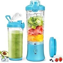Portable Blender, Personal Blender for Shakes and Smoothies 20 Oz Blender Bottles with 6 Sharp Blades Hand-held Blender for Kitc