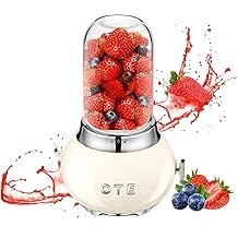 Retro Italian Style Blender, 450ml, Beige, Manual, Portable