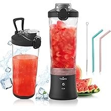 Portable Blender, Personal Size Blender for Shakes and Smoothies, Waterproof 20OZ USB Rechargeable Mini Blender Cup with 6 Sharp