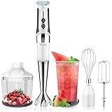 Cordless Hand Blender: 3-in-1 USB Rechargeable Cordless Immersion Blender, 21 Variable Speeds & 3-Angle Adjustable with 700ml Be
