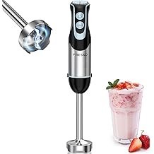 FRESKO Immersion Blender 500 Watt 12 Speed & Turbo Mode, 304 Stainless Steel Blades Hand Blender Perfect for Smoothies, Puree, B