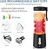 Licuadora Portátil Blender de Tamaño Personal - 15.2Oz USB Rechargable 4000mAh Mini Blender con 6 Cuchillas Juicer Cup BPA - Mez