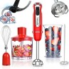 AIFEEL Immersion Hand Blender, 4-in-1 Stick Blenderice blade,with Ice Crusher 500ml Food GrinderChopper, 600ml Container,Milk Fr