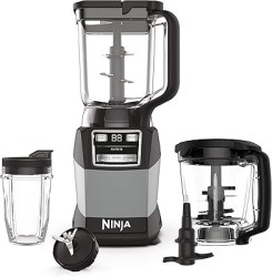 Ninja AMZ493BRN Compact Kitchen System, 1200W, 3 Functions for Smoothies, Dough & Frozen Drinks with Auto-IQ, 72-oz. Blender Pit