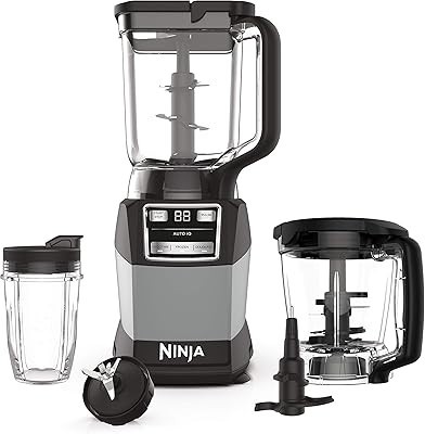 Ninja AMZ493BRN Compact Kitchen System, 1200W, 3 Functions for Smoothies, Dough & Frozen Drinks with Auto-IQ, 72-oz. Blender Pit
