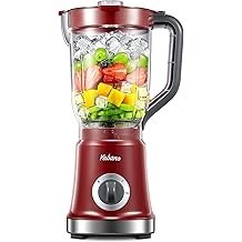 Yabano Mezcladora de Alimentos Rojos de 60 oz con Hoja Extraíble, Rendimiento de Alta Velocidad, Hielo de Trituración y Frutas C