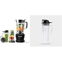nutribullet Full-Size Blender Combo 1200W –Matte Black & 24 oz Travel Cup with To-Go Lid, Clear/Black,1 Count (Pack of 1)