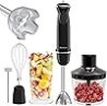 Juego de Mezcladora de Inmersión para Cocina, 500W Extra Quiet Emulsion Blender Handheld, Mezclador Eléctrico de Mano de 12 Velo