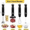 Juego de Mezcladora de Inmersión para Cocina, 500W Extra Quiet Emulsion Blender Handheld, Mezclador Eléctrico de Mano de 12 Velo