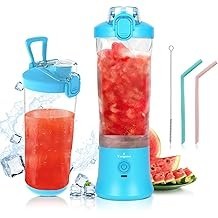 Portable Blender, Personal Size Blender for Shakes and Smoothies, Waterproof 20OZ USB Rechargeable Mini Blender Cup with 6 Sharp
