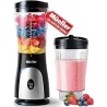 Mueller Personal Blender for Shakes and Smoothies with 15 Oz Travel Cup and Lid, Juices, Baby Food, Heavy-Duty Portable Blender 
