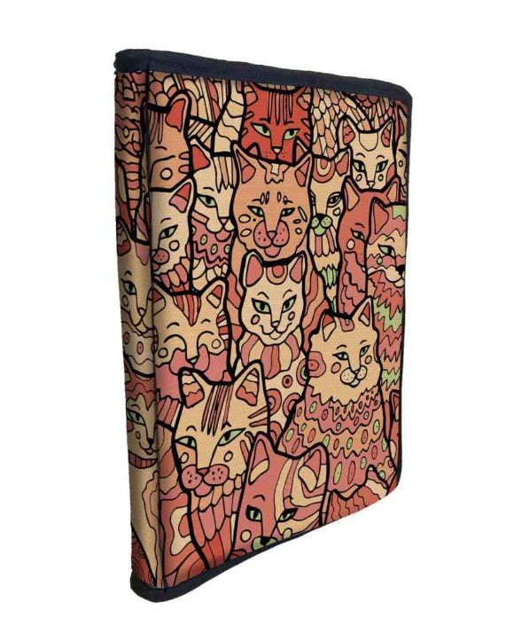 Funda Porta Libros de Tela Diseño Gatos