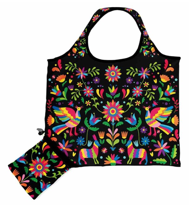 Bolsa Plegable de Tela Flores Tenango