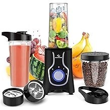 Nuovoware Licuadora Portátil para Batidos y Batidos, 12 PCS Licuadoras de Tamaño Personal con Hoja de 6 Edas, 600W Smoothie 2 * 