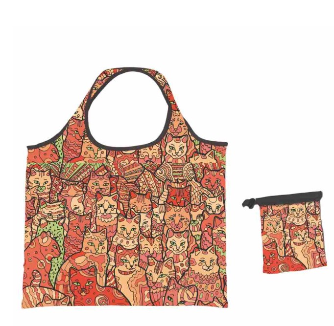 Bolsa Plegable de Tela Gatos