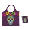Bolsa Plegable de Tela Calavera con Papel Picado