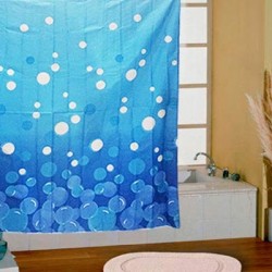CORTINA PARA BAÑO 180X180cm AZUL BURBUJAS EURO SHOWERS