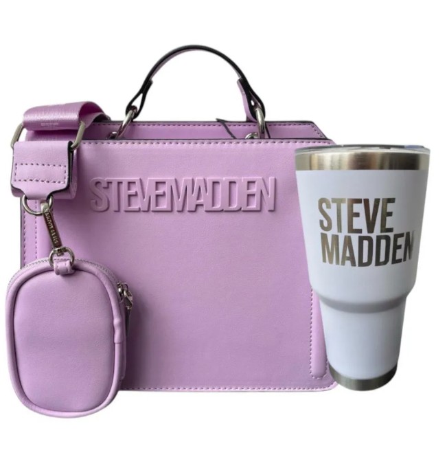 Bolsa Steve Madden Bevelyn Mauve + Termo Steve Madden White