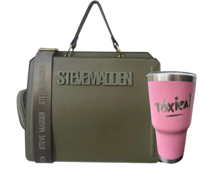 Bolsa Steve Madden Bevelyn Olive XL + Termo Toxica
