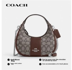 Bolso COACH CU984SVS8S Media Luna Café
