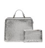 Combo Bolsa y Cartera Steve Madden Evelyn Crinkle Silver