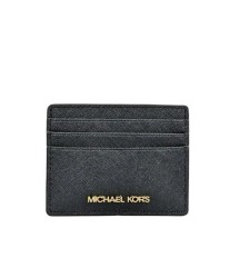 Tarjetero Michael Kors Jet Set Travel en piel semi lisa color Negro