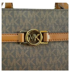 Bolso Crossbody Michael Kors Belted Satchel color café