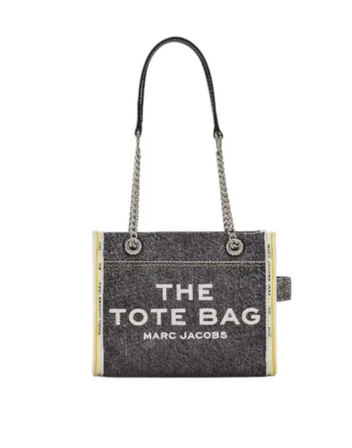 The Marc Jacobs Denim Chain Tote Bag Small Black