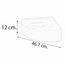 PLACA LAVABO ESQUINERO 47X47X66 HUESO