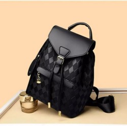 Mochila impermeable multiuso antirrobo tela lisa Color negro