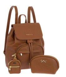 Set de Bolsa Para Dama Jennyfer Backpack 9515-2PAQ Camel