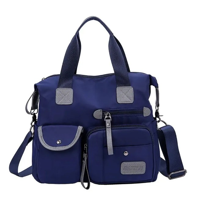 Bolsa Mujer Impermeable Viaje Nylon Tote Crossbody Bandolera Azul Vendido p
