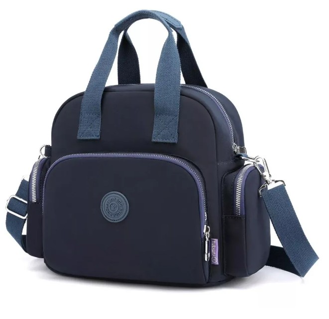 Bolso Mujer Moda Impermeable Carga Usb Portátil Dama azul