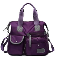 Bolsa Mujer Impermeable Viaje Nylon Tote Crossbody Bandolera Morado