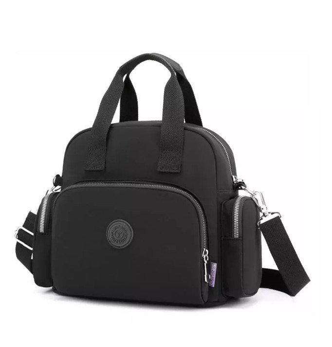 Bolso Mujer Moda Impermeable Carga Usb Portátil Dama Negro