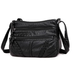 Bolsa Dama Suave Cuero Capacidad Impermeable Viaje Resistente negro