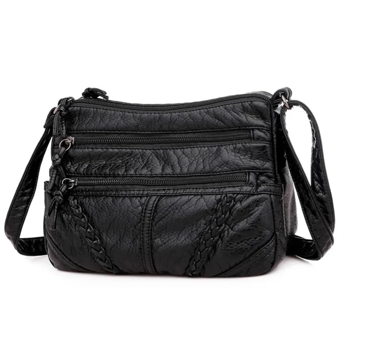 Bolsa Dama Suave Cuero Capacidad Impermeable Viaje Resistente negro