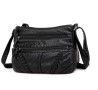 Bolsa Dama Suave Cuero Capacidad Impermeable Viaje Resistente negro