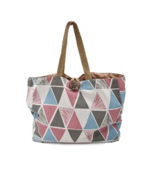 Bolsa de playa grande print en triángulos multicolor
