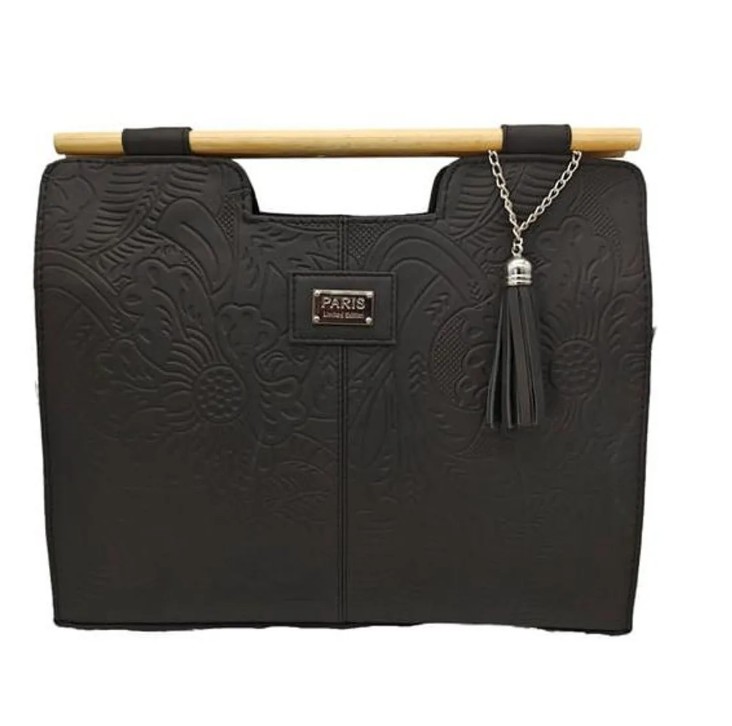 Bolsa en Piel Vacuno Cincelada Fana Teresita Negro