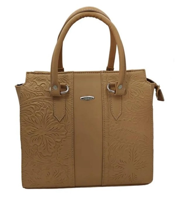 Bolsa en Piel Vacuno Cincelada Fana Camila Camel